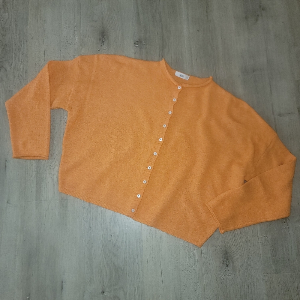 TALULAH Peach-Orange Button Front Women’s Cardigan